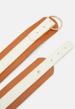 Anna Field Waist Belt - Cognac/White